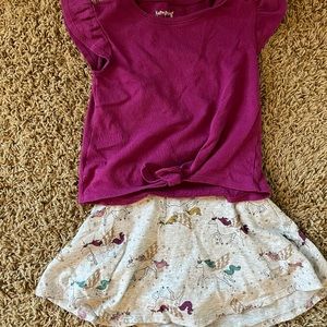 3T skirt with shorts and matching shirt